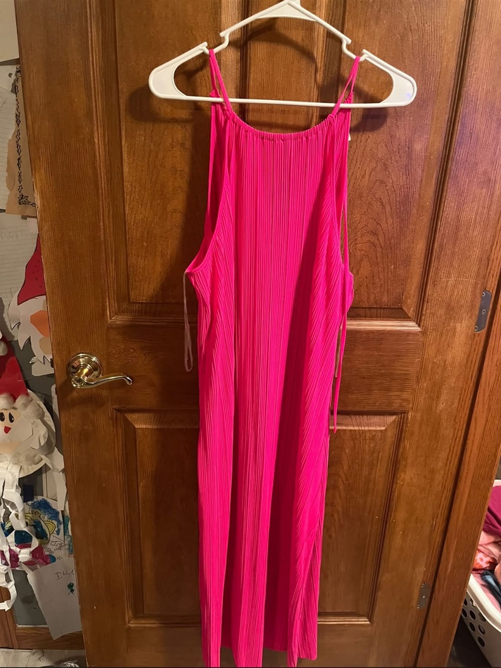 Bright Pink Pleated dress